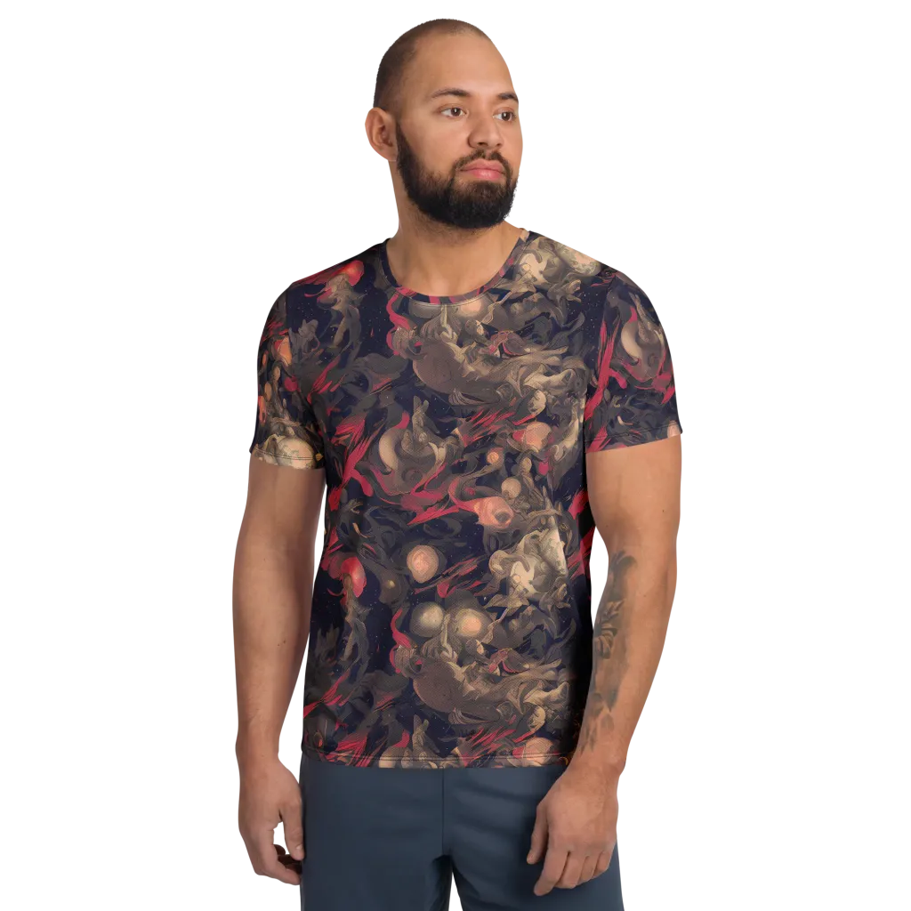 Midnight Collage on Men's Athletic T-Shirt — Front