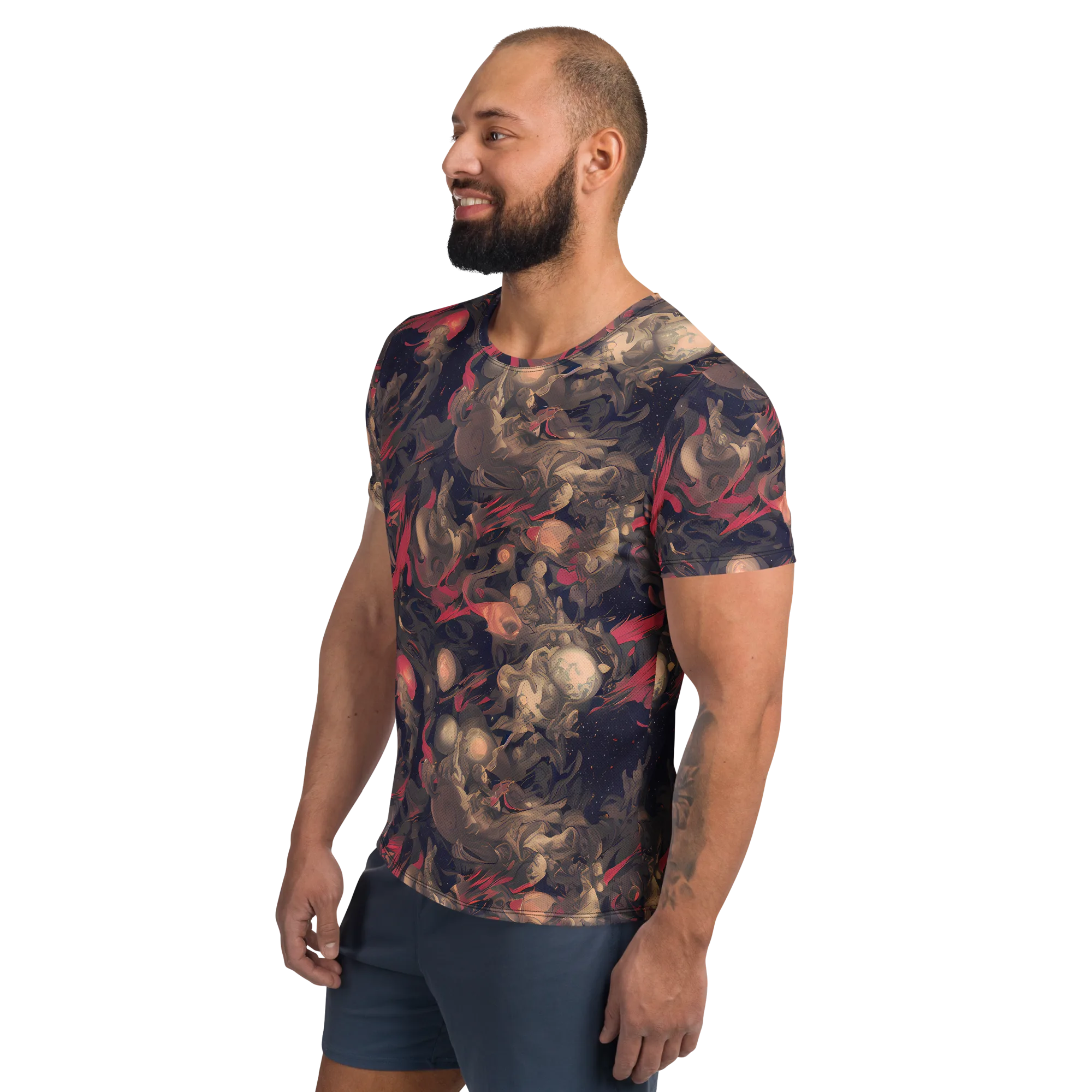 Midnight Collage on Men's Athletic T-Shirt — Left