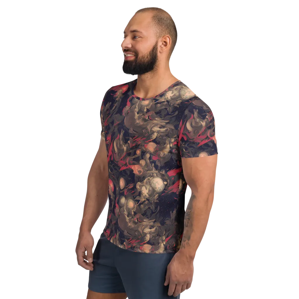 Midnight Collage on Men's Athletic T-Shirt — Left