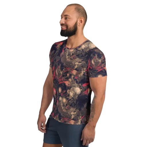 Midnight Collage on a Men's Athletic T-Shirt