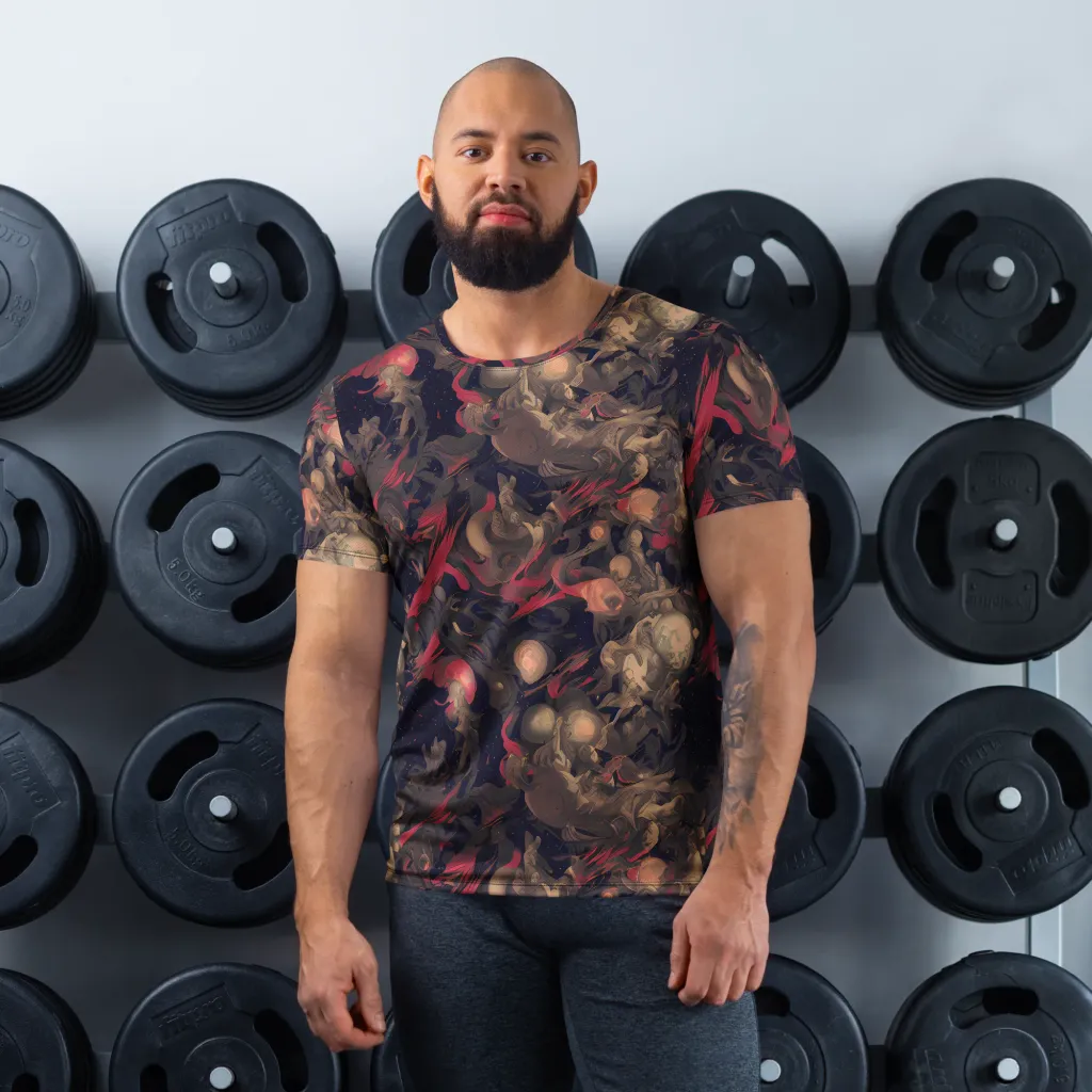 Midnight Collage on Men's Athletic T-Shirt — Front