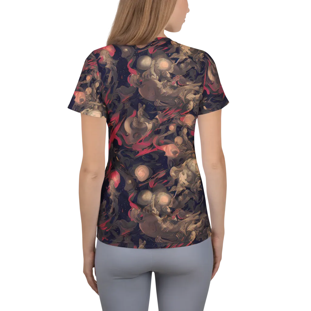 Midnight Collage on Women's Athletic T-Shirt — Back