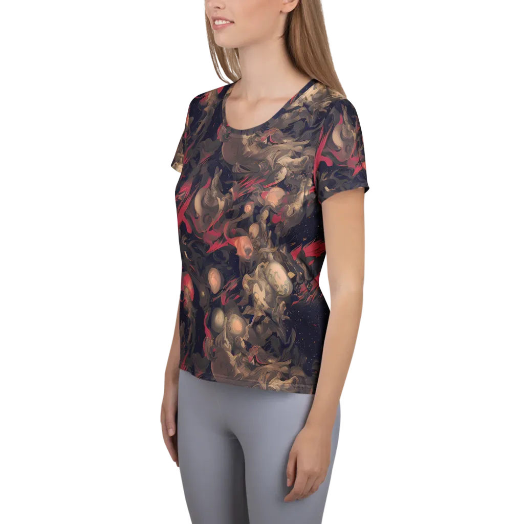 Midnight Collage on Women's Athletic T-Shirt — Left