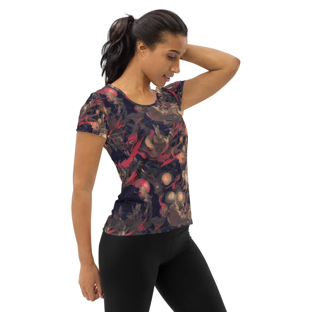 Midnight Collage on Women's Athletic T-Shirt — Right