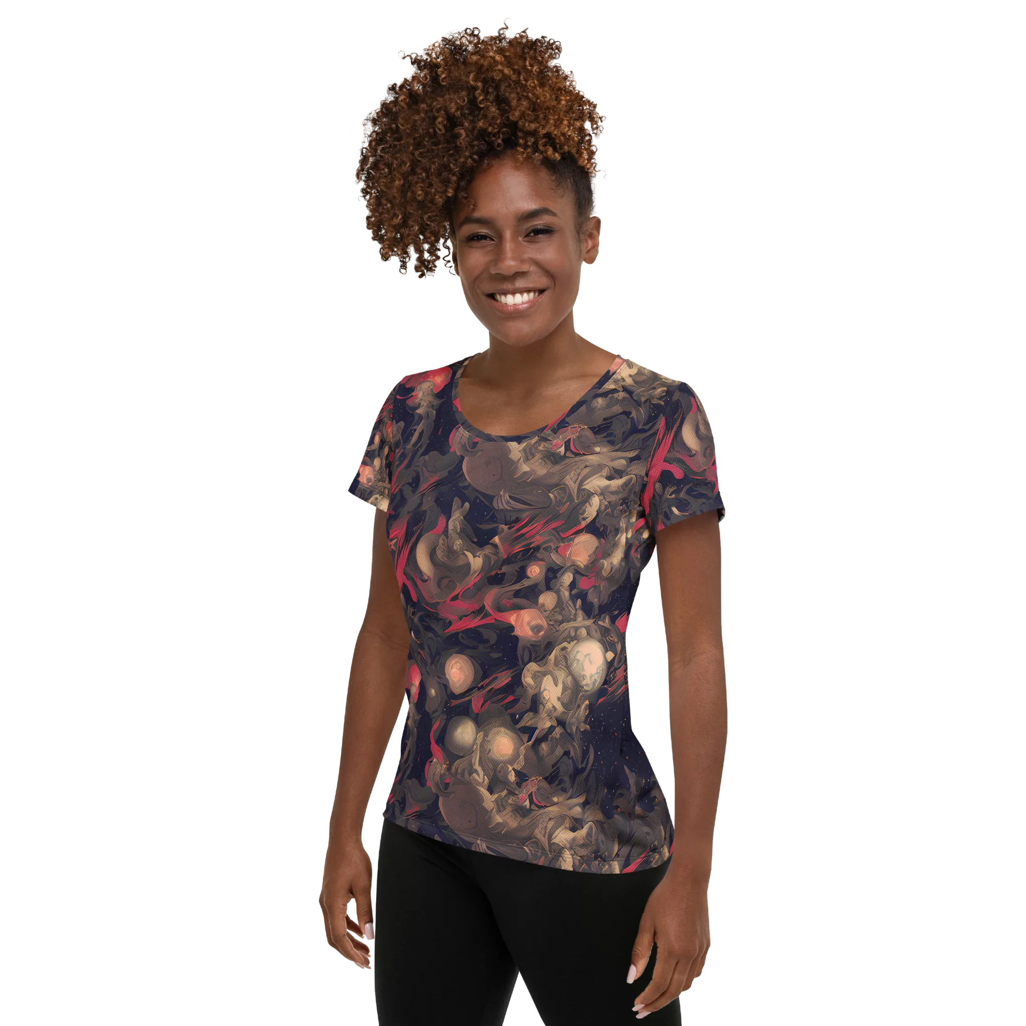 Midnight Collage on Women's Athletic T-Shirt — Left