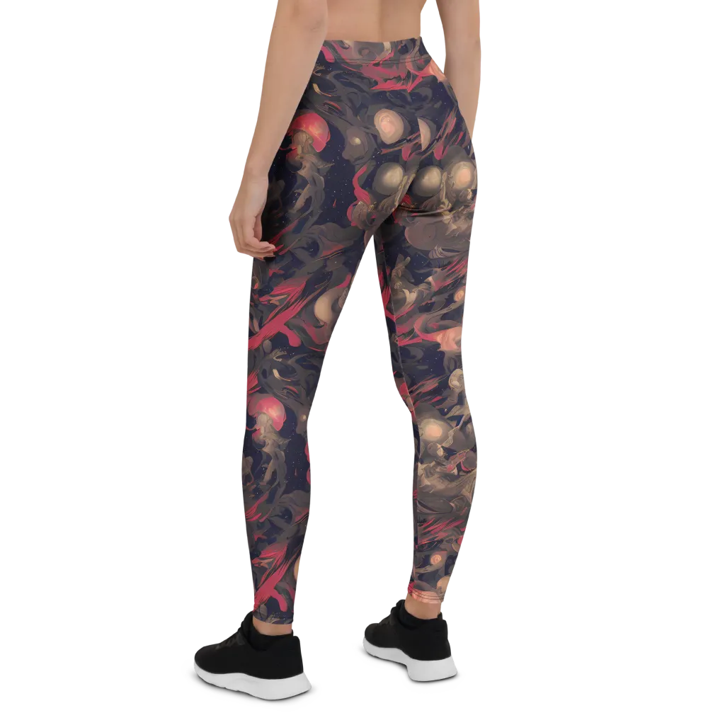 Midnight Collage on Leggings — Back