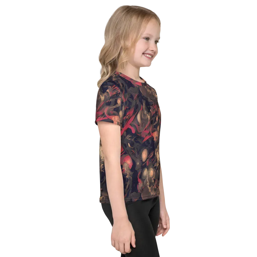 Midnight Collage on Kids Crew Neck T-Shirt — Right