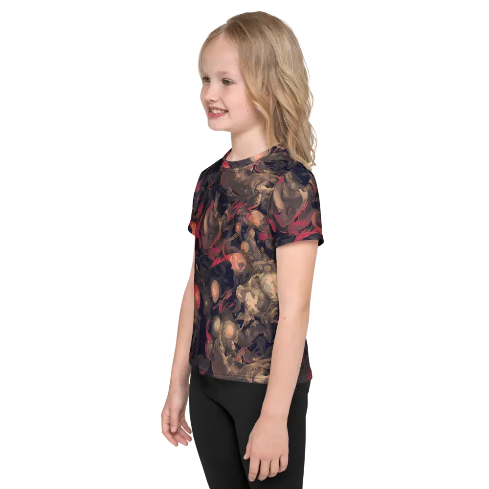 Midnight Collage on Kids Crew Neck T-Shirt — Left