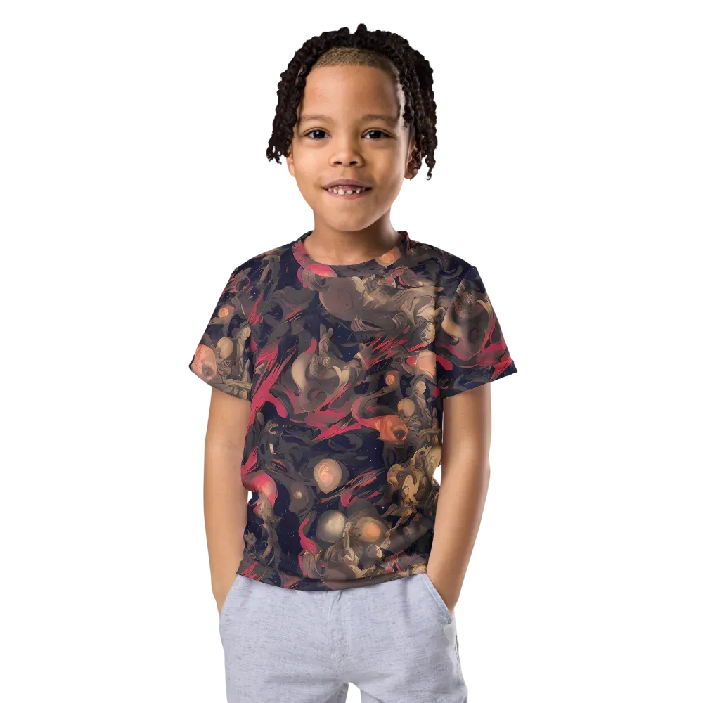 Midnight Collage on Kids Crew Neck T-Shirt — Front