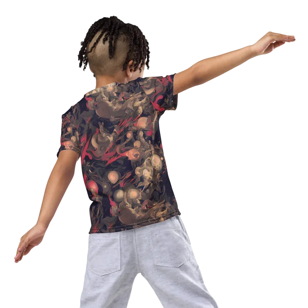 Midnight Collage on Kids Crew Neck T-Shirt — Back