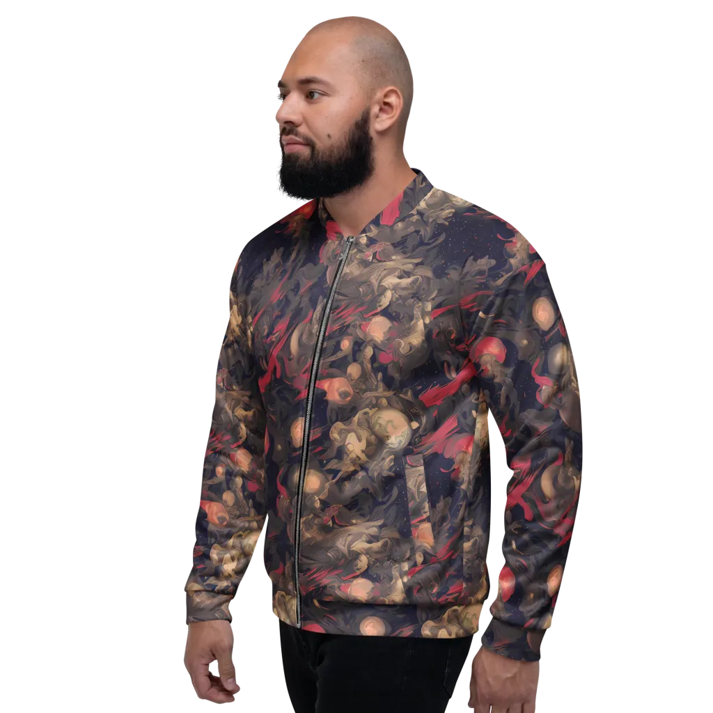 Midnight Collage on Bomber Jacket — Left