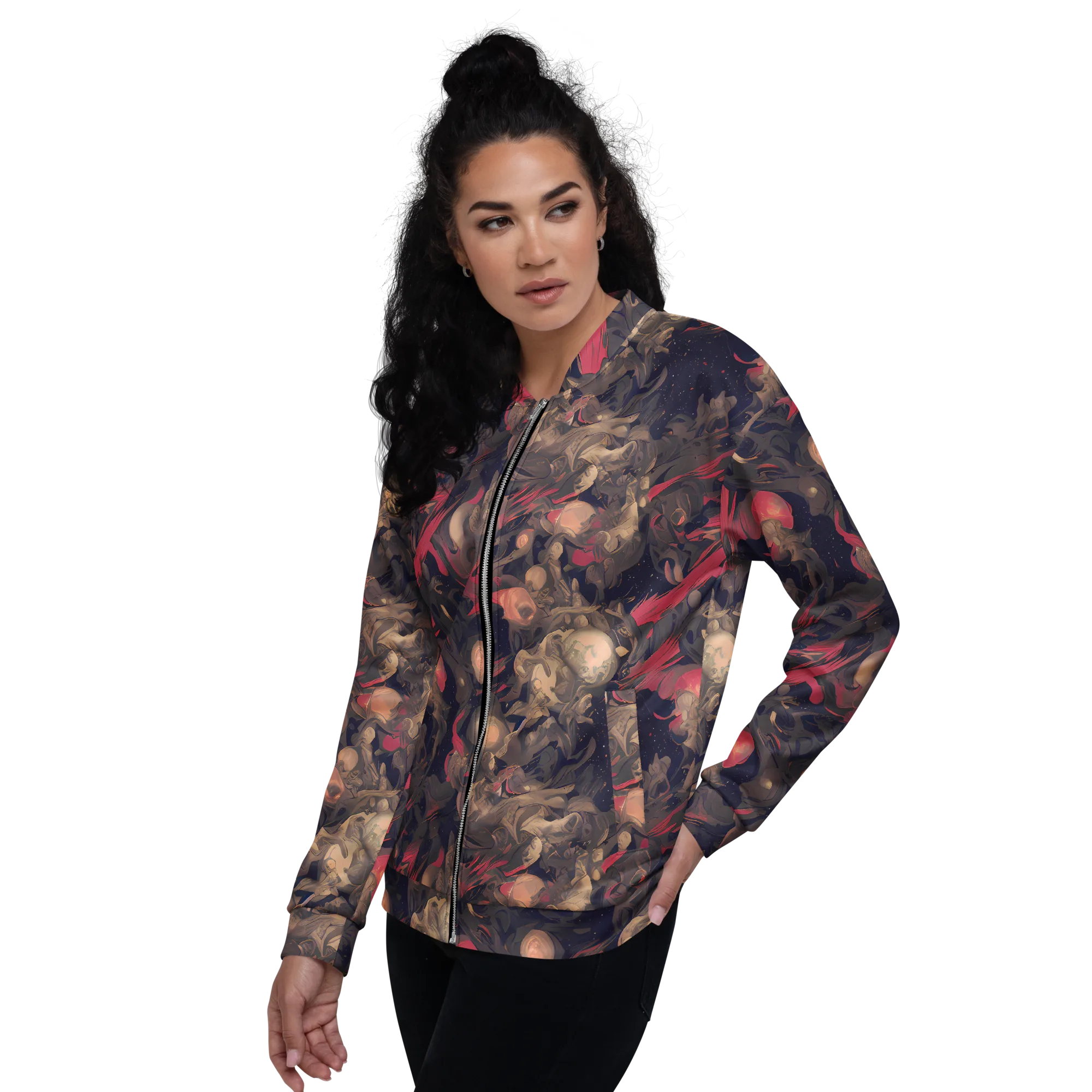 Midnight Collage on Bomber Jacket — Left