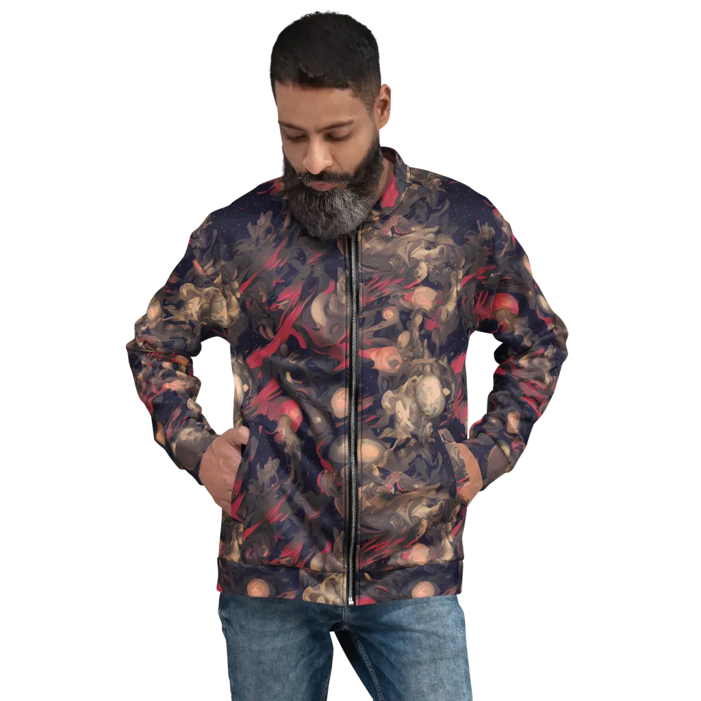 Midnight Collage on Bomber Jacket — Front