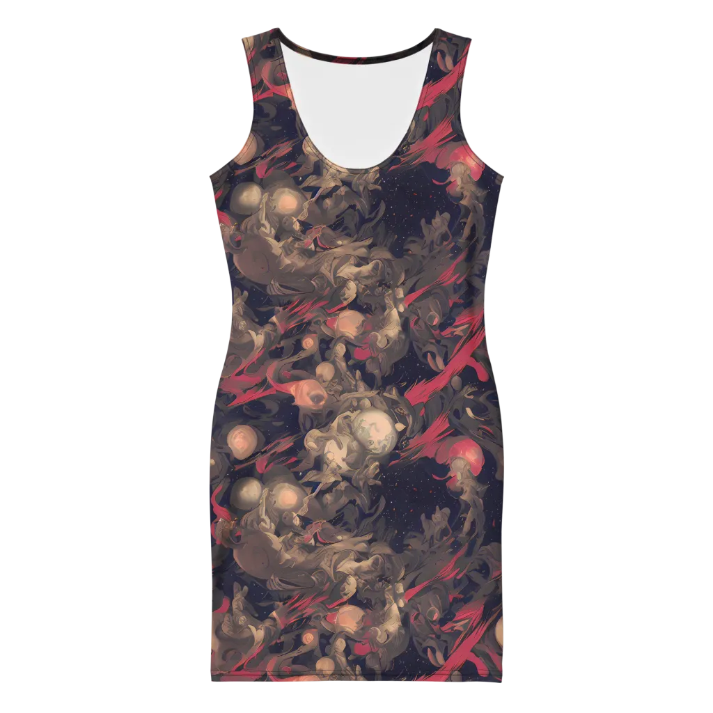 Midnight Collage on Bodycon Dress — Front