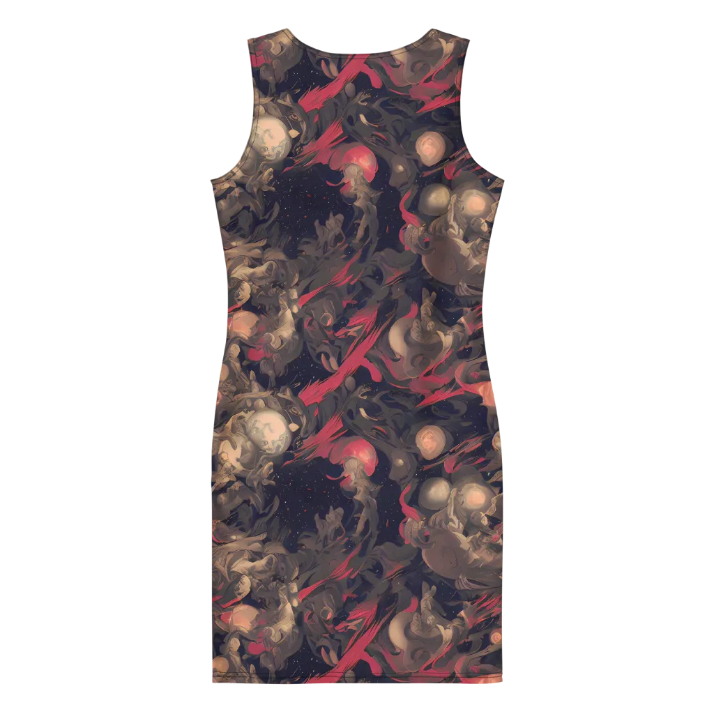 Midnight Collage on Bodycon Dress — Back