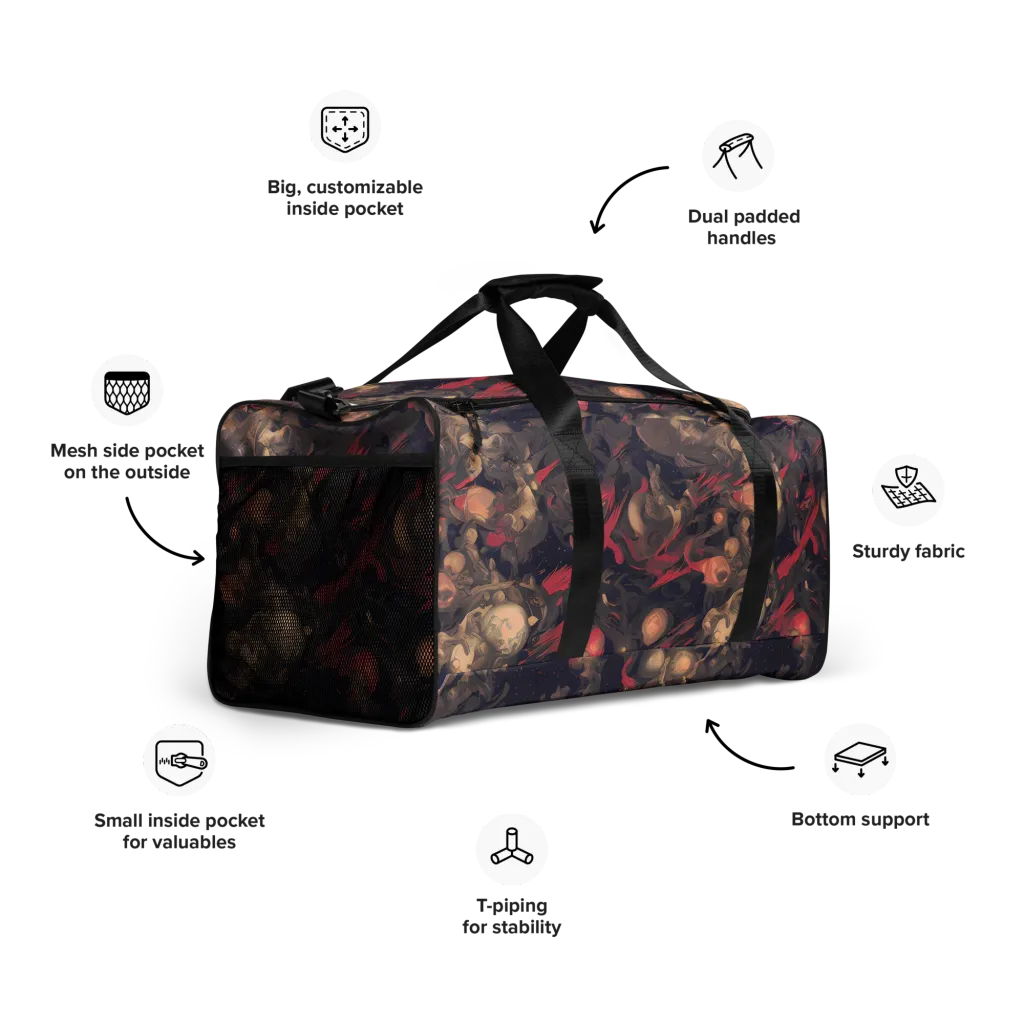 Midnight Collage on Duffle Bag — Right Front