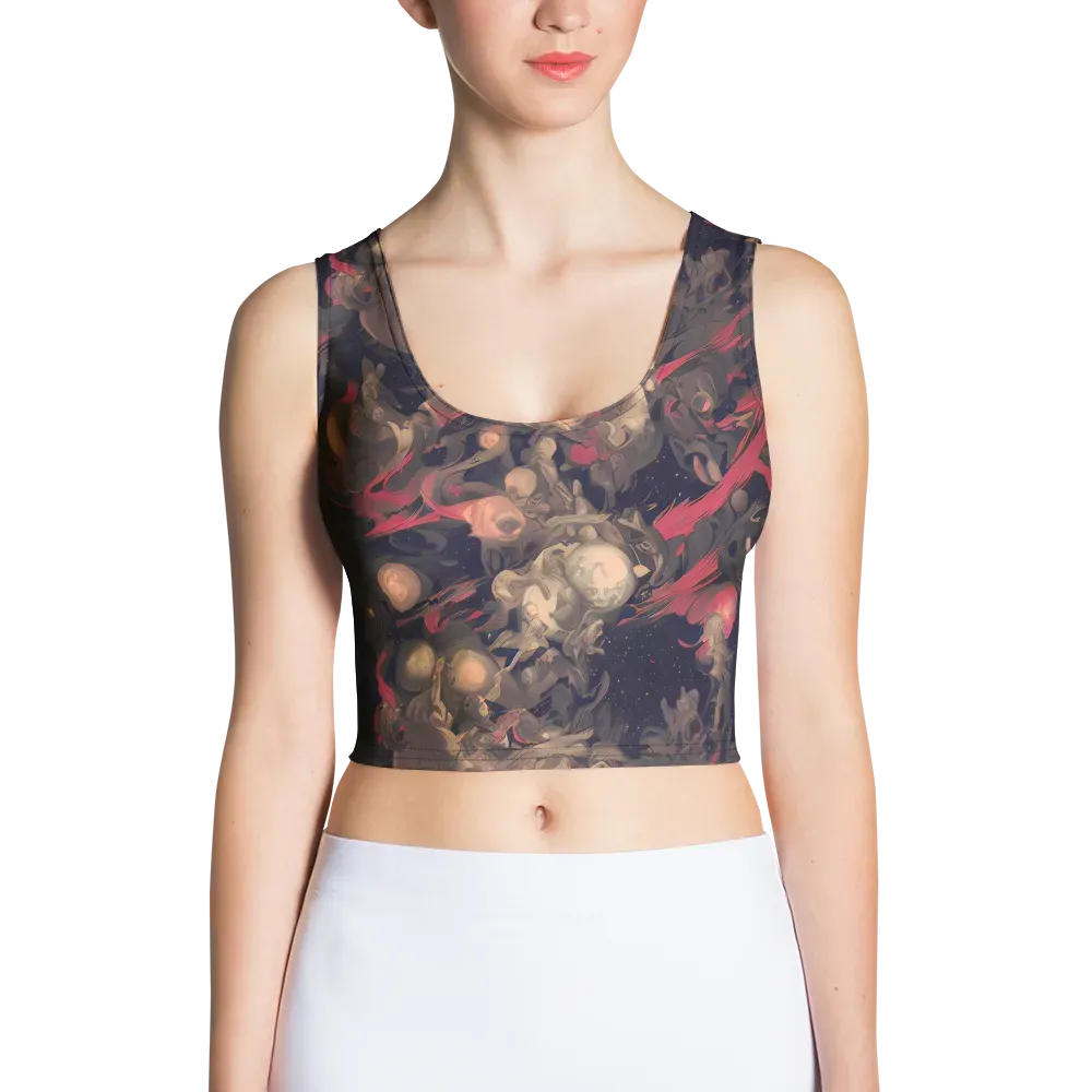 Midnight Collage on Crop Top — Front