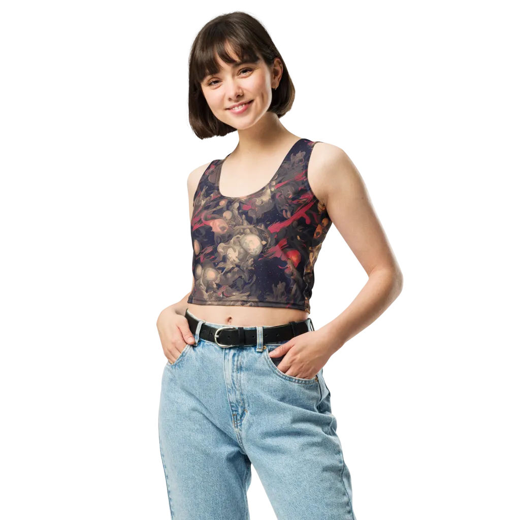 Midnight Collage on Crop Top — Front