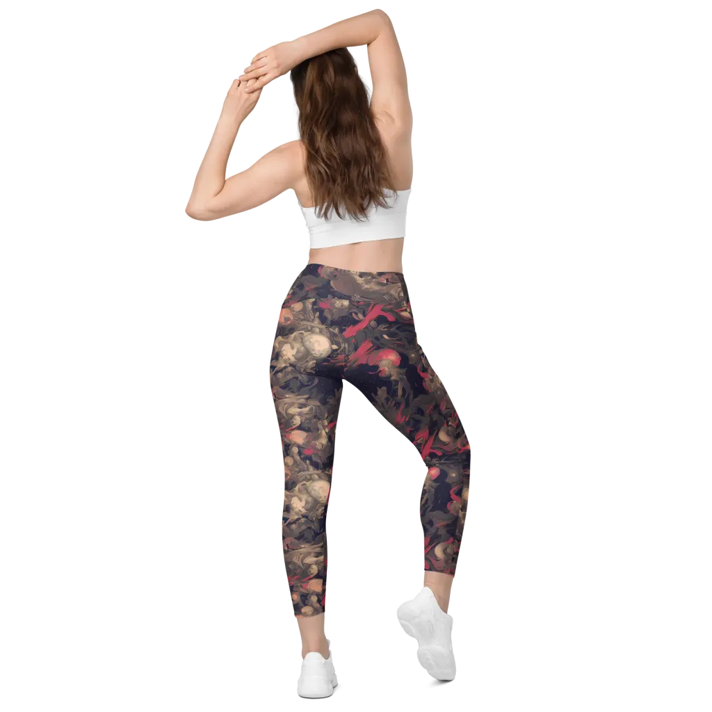 Midnight Collage on Leggings with Pockets — Back