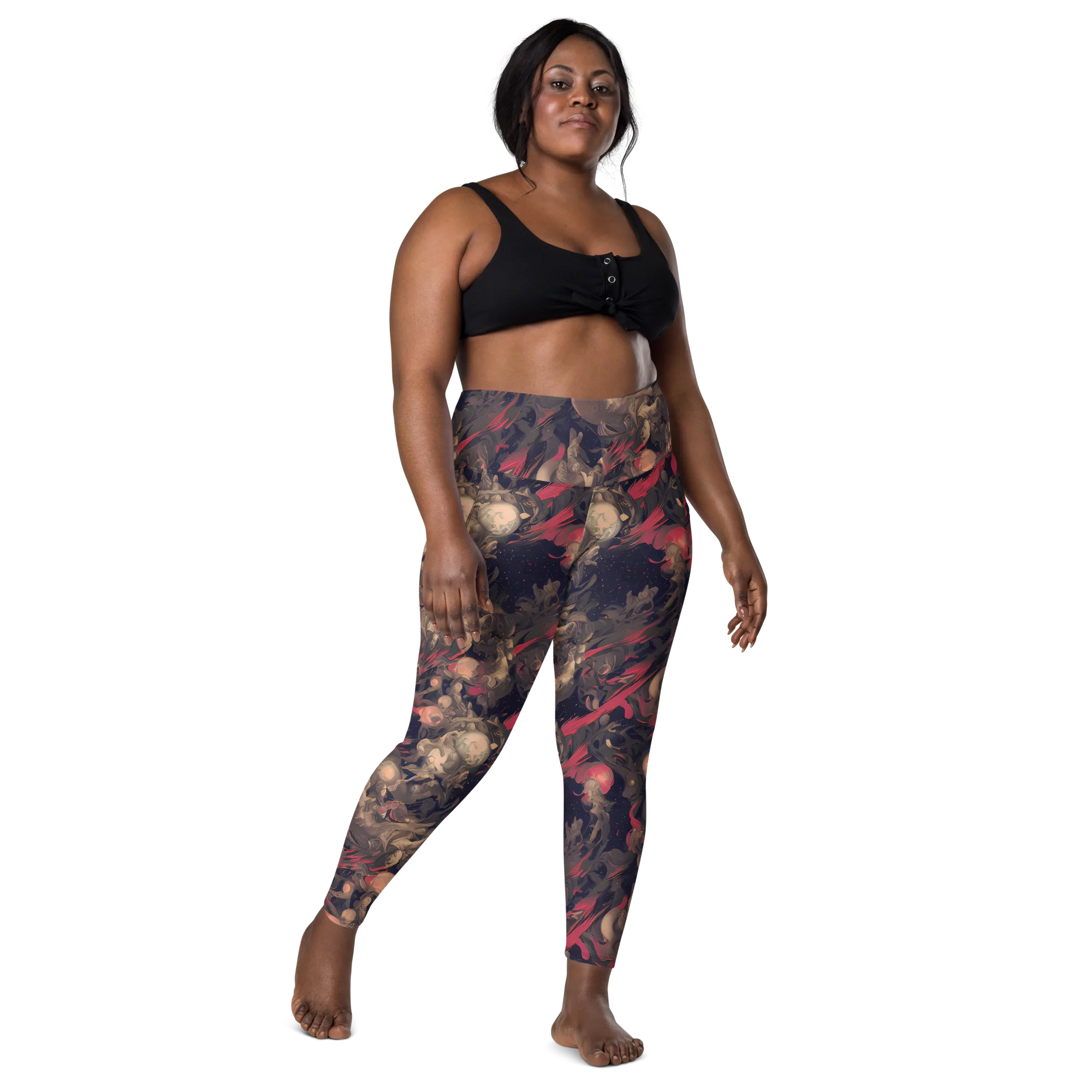 Midnight Collage on Leggings with Pockets — Front