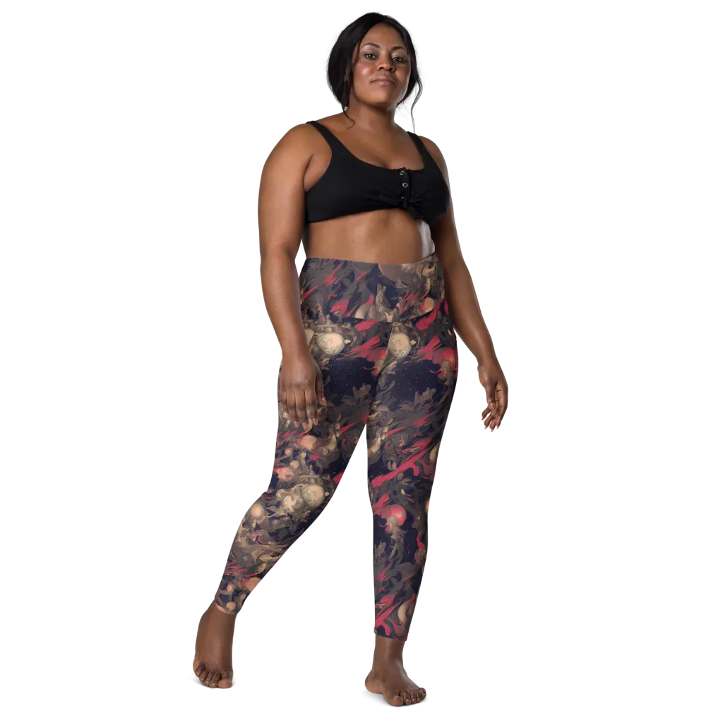 Midnight Collage on Leggings with Pockets — Front