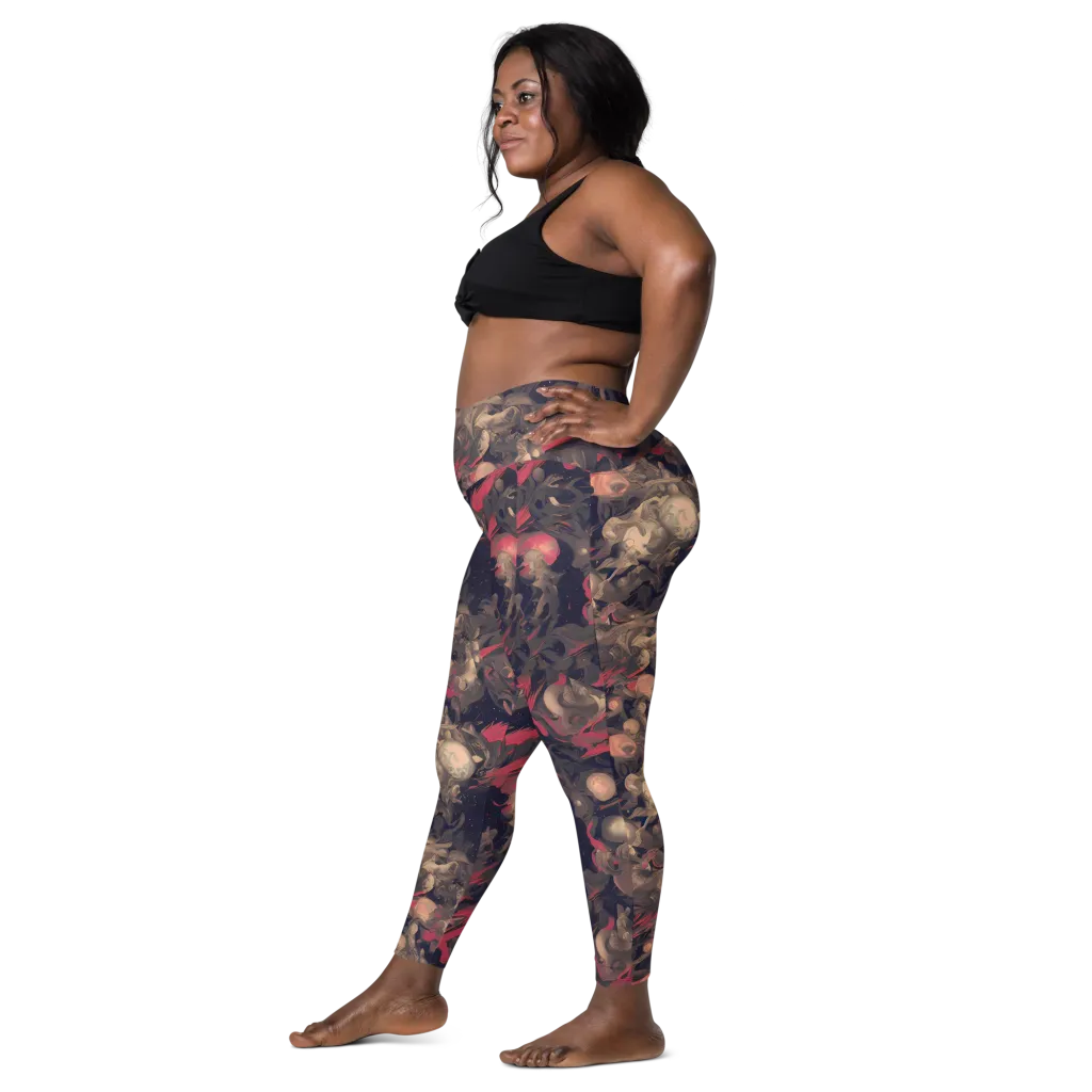 Midnight Collage on Leggings with Pockets — Left