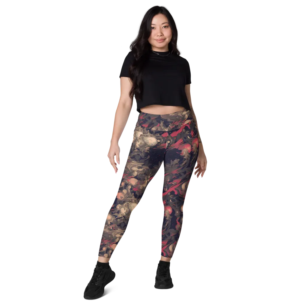 Midnight Collage on Leggings with Pockets — Front