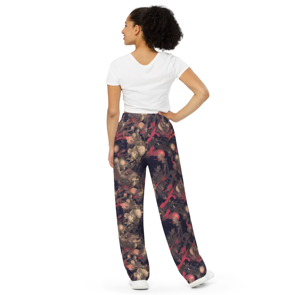 Midnight Collage on Wide-Leg Pants — Back