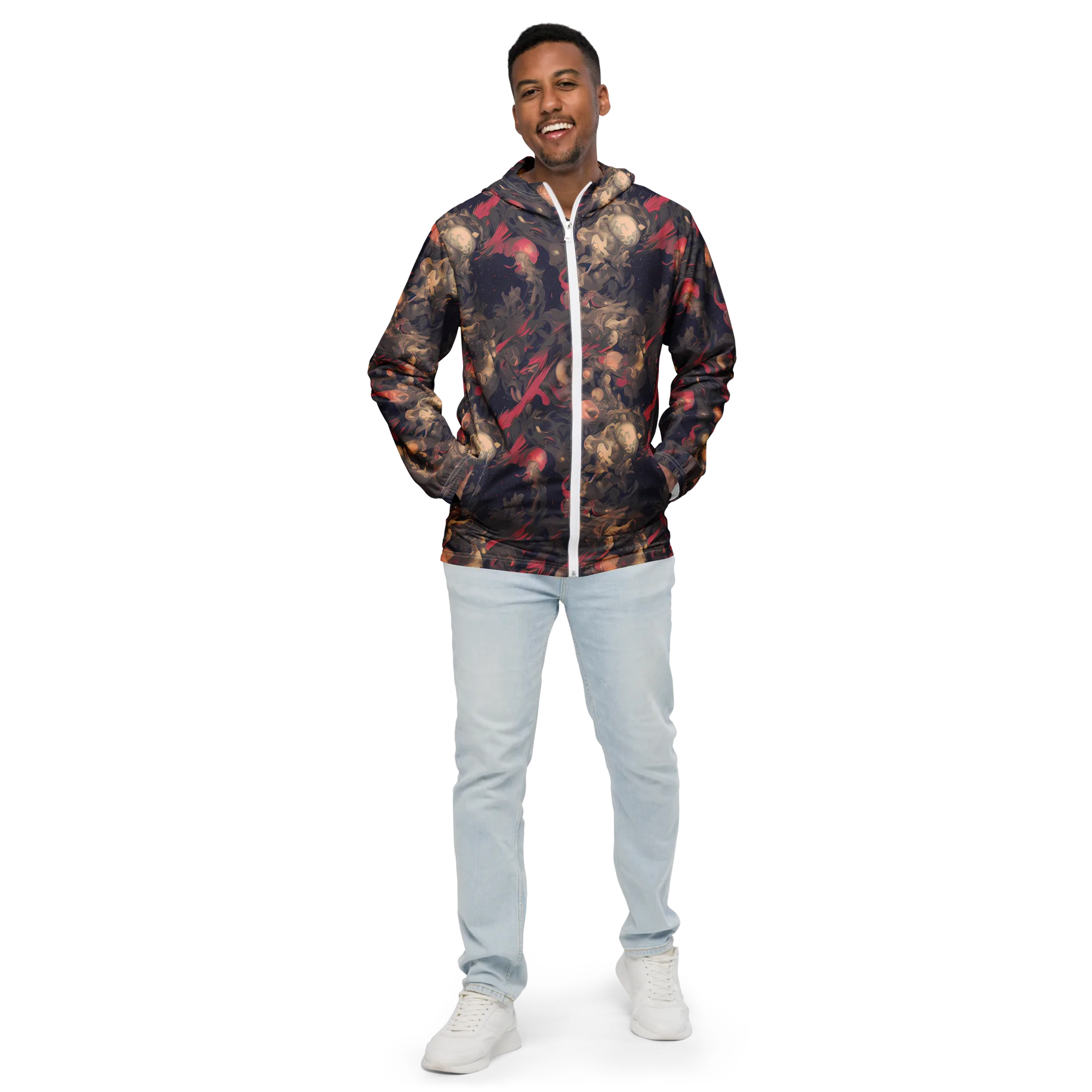 Midnight Collage on Men's Windbreaker — Front