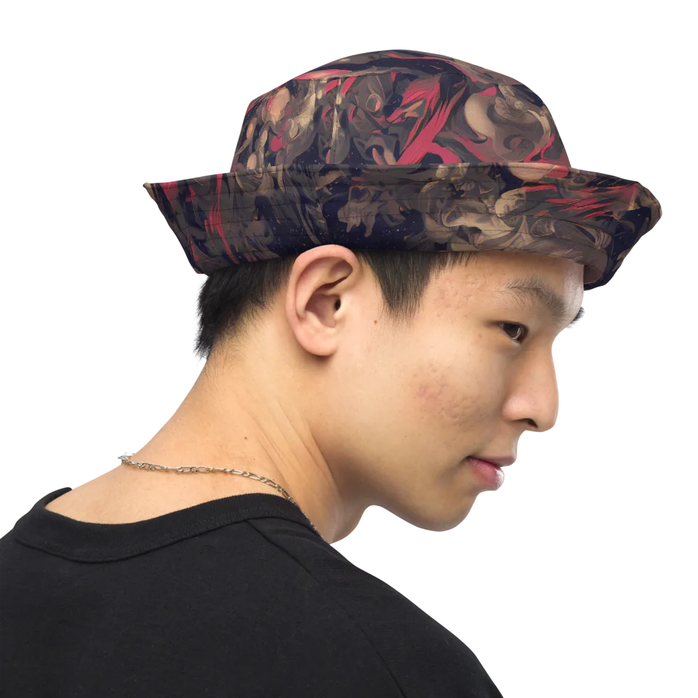Midnight Collage on Reversible Bucket Hat — Right Outside