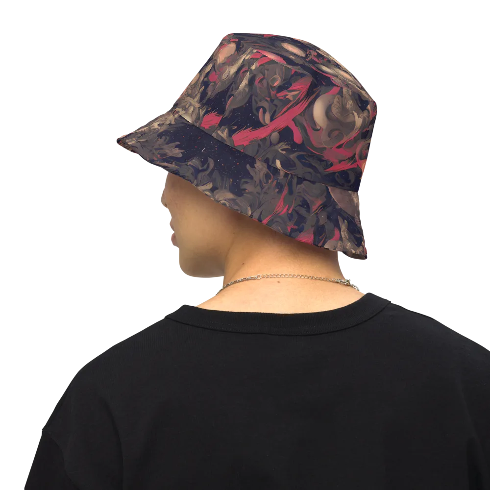 Midnight Collage on Reversible Bucket Hat — Back Inside
