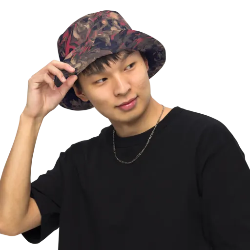 Midnight Collage on a Reversible Bucket Hat