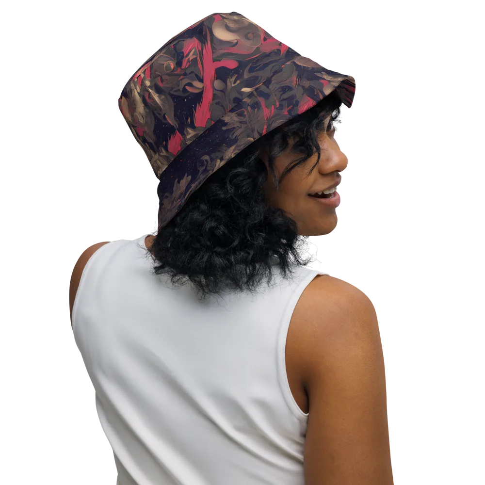 Midnight Collage on Reversible Bucket Hat — Right Outside