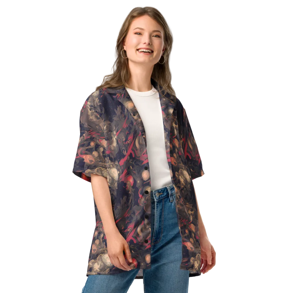 Midnight Collage on Button Shirt — Front