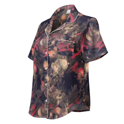 Midnight Collage on a Women's Short Sleeve Pajama Top