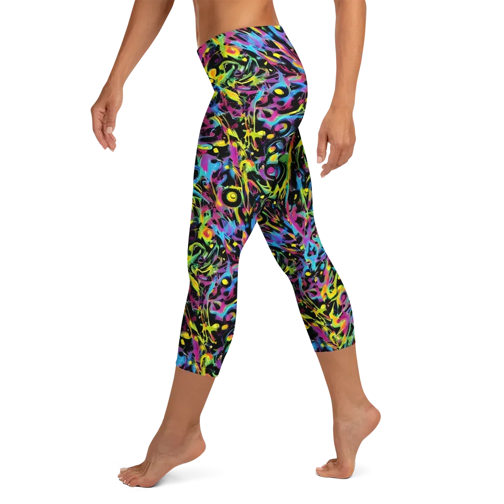 Pixel Inferno on Capri Leggings — Left