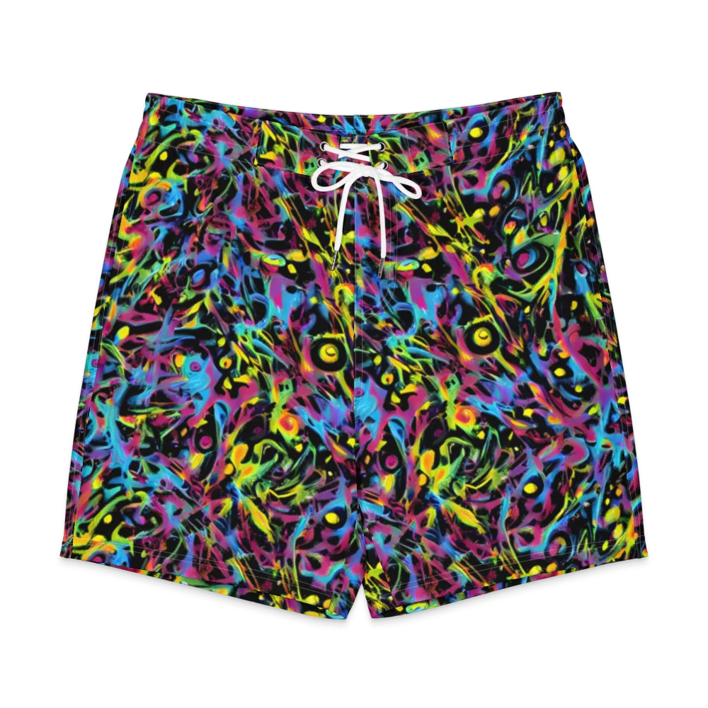 Pixel Inferno on Men's Board Shorts — Front