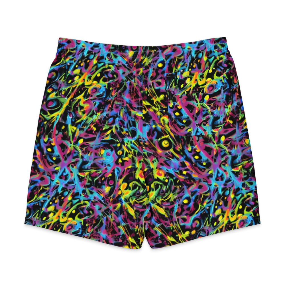 Pixel Inferno on Men's Board Shorts — Back