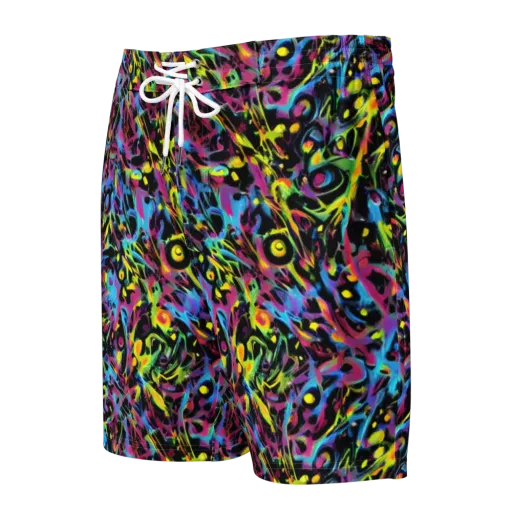 Pixel Inferno on a Men's Board Shorts