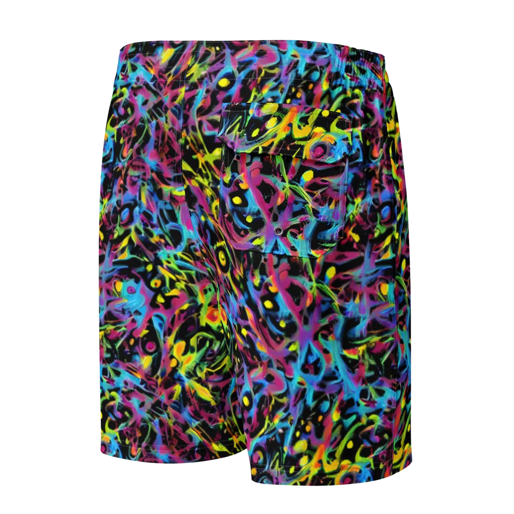 Pixel Inferno on Men's Board Shorts — Back