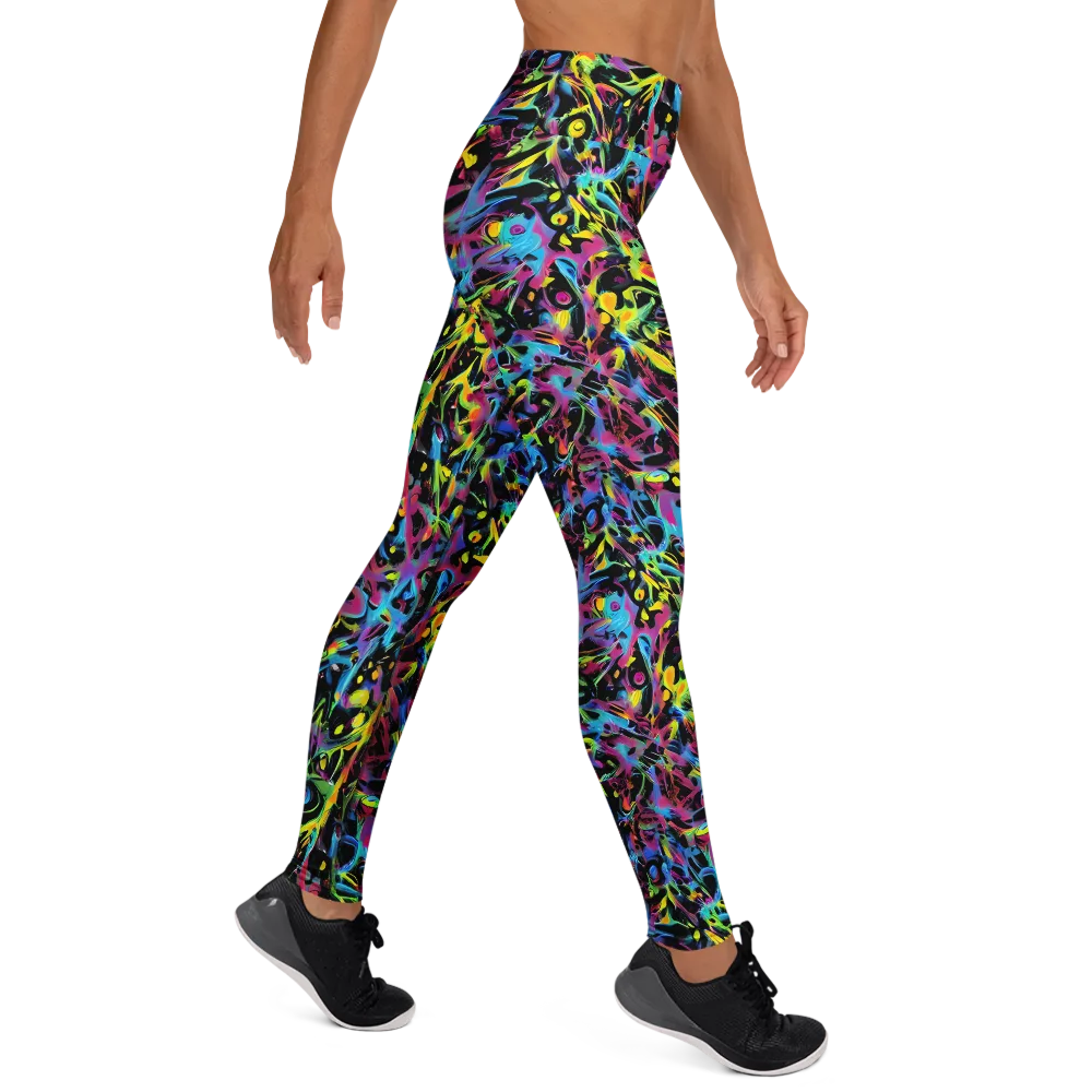Pixel Inferno on Yoga Leggings — Right