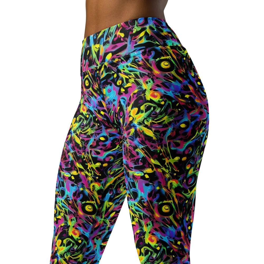 Pixel Inferno on Yoga Leggings — Left Front