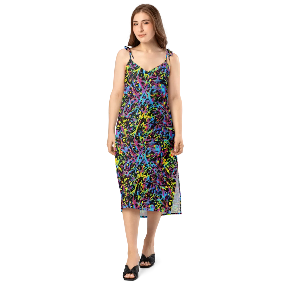 Pixel Inferno on Slip Dress — Front