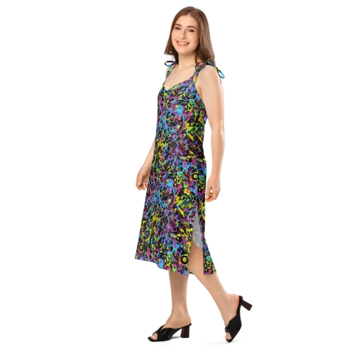 Pixel Inferno on a Slip Dress