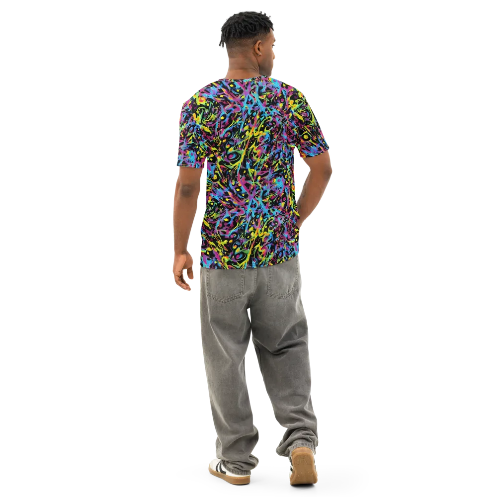 Pixel Inferno on Men's Cotton Crew Neck T-Shirt — Back