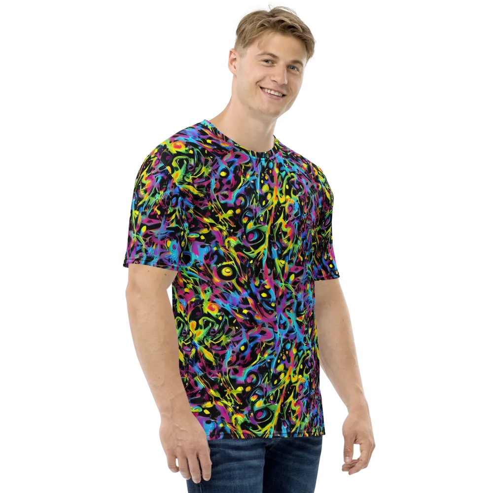 Pixel Inferno on Men's Crew Neck T-Shirt — Right