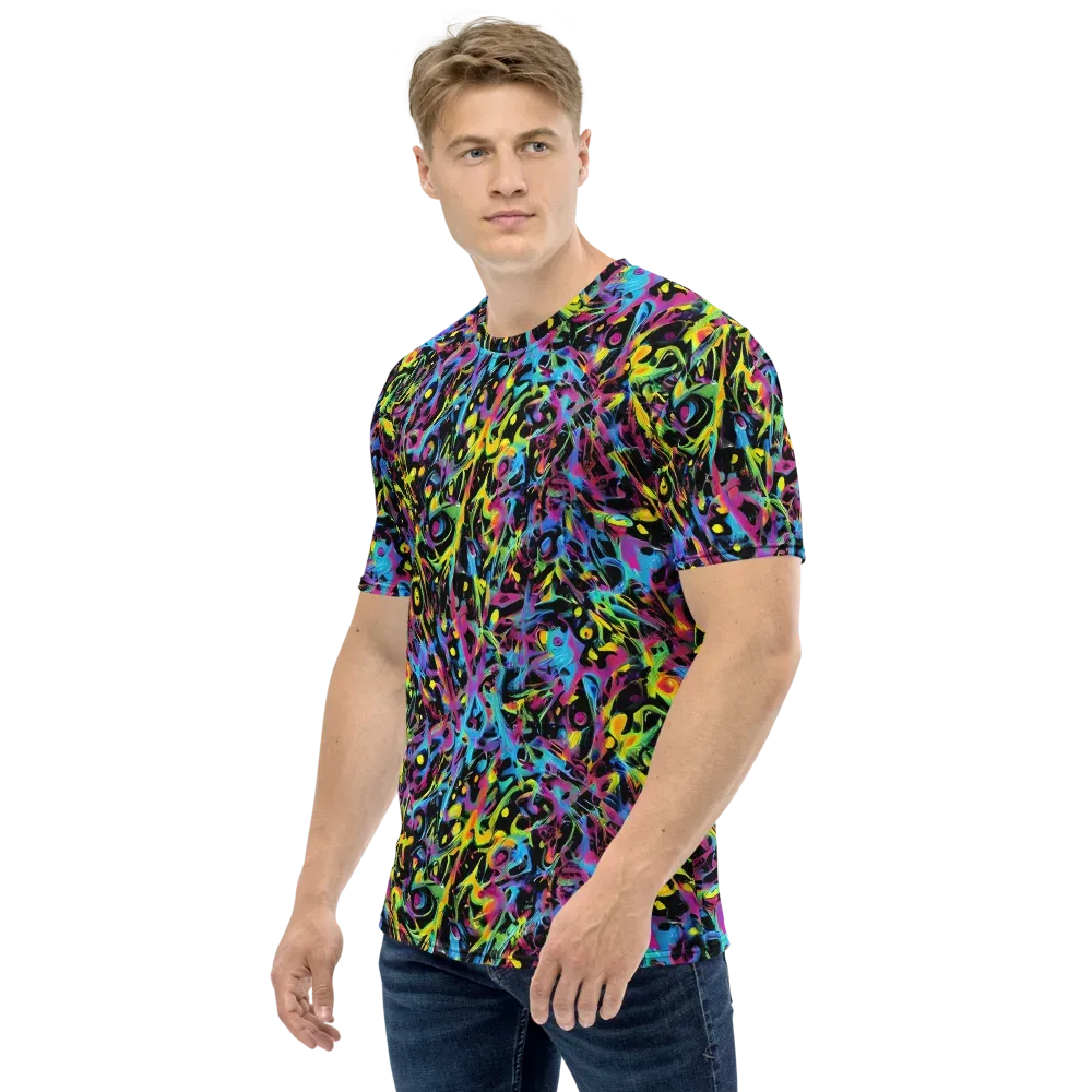 Pixel Inferno on Men's Crew Neck T-Shirt — Left