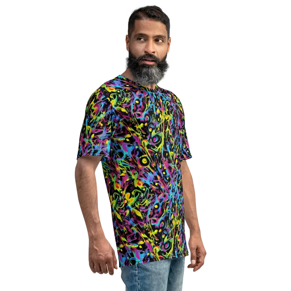 Pixel Inferno on Men's Crew Neck T-Shirt — Right