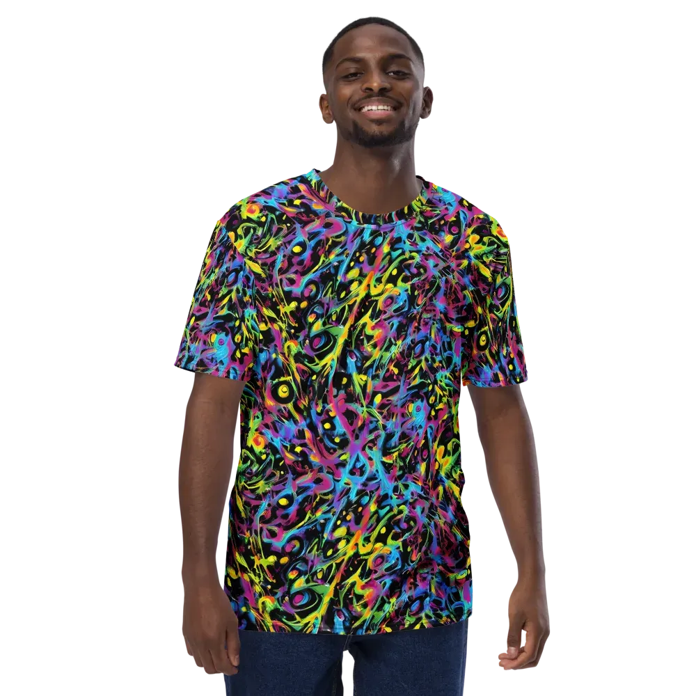 Pixel Inferno on Men's Crew Neck T-Shirt — Front