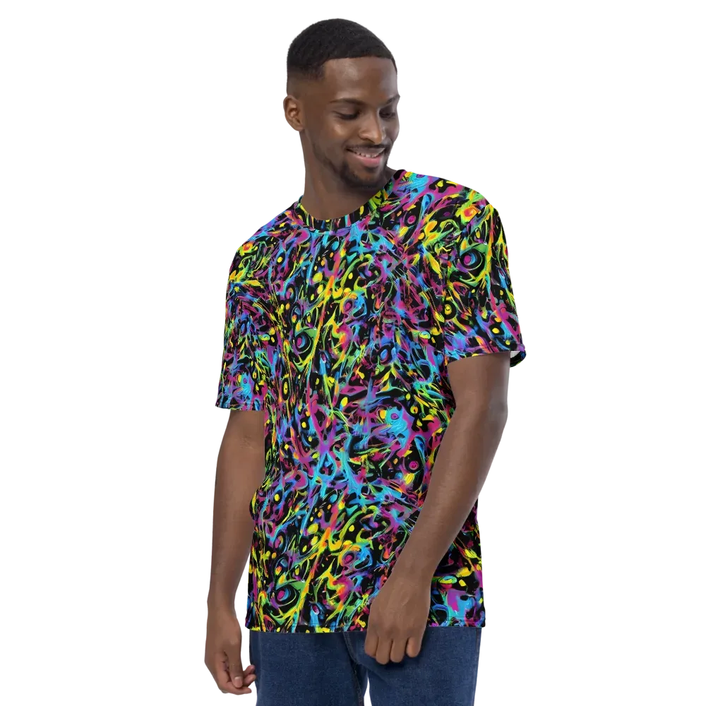 Pixel Inferno on Men's Crew Neck T-Shirt — Left